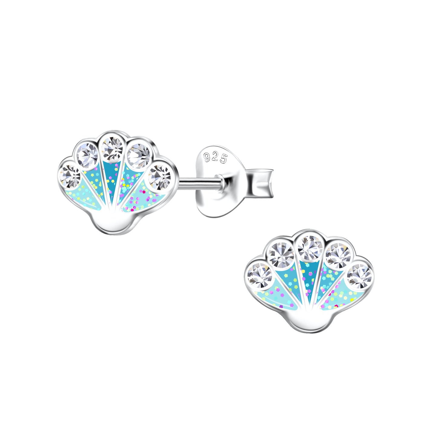 Aqua Seashell Earrings
