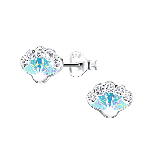 Aqua Seashell Earrings