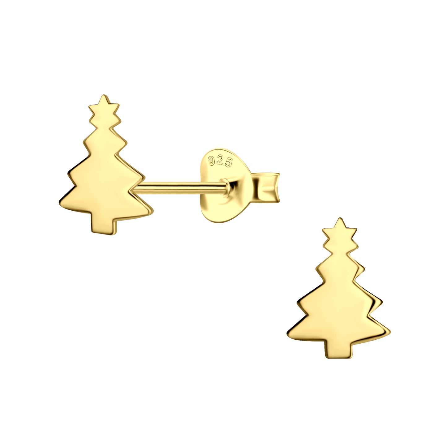 Golden Christmas Tree Earrings